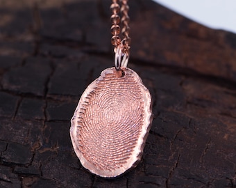 Rose Gold Natural Fingerprint Shaped Charm.
