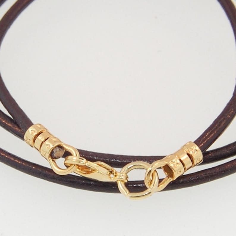 Leather Cord Necklace Gold-filled Findings image 1