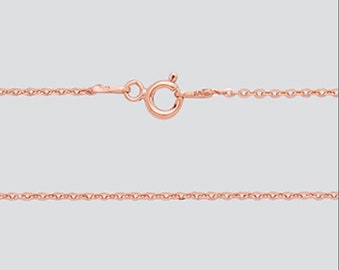 Sterling Silver Chain Dia. Cut Flat Cable - Rose 1.4mm