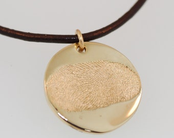 14K Gold Fingerprint Pendant