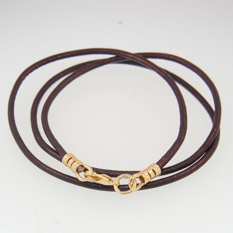 Leather Cord Necklace Goldfilled Findings Etsy