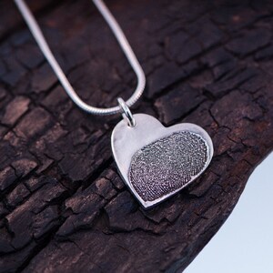 FingerPrint Heart Shape Silver Charm image 2