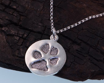 Pet Paw Print In Fine Silver
