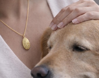 Tear Drop Petite Pet Nose Print Silver / Gold