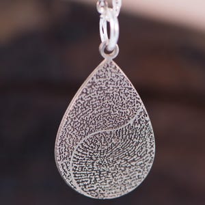 Teardrop Fingerprint Necklace • Dainty Fingerprint Pendant • Loved One's Fingerprints Jewelry • Memorial Gifts • Mother's Gift • image 8
