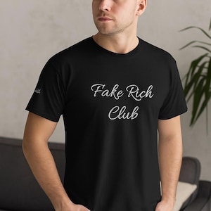 Fake Rich Club Unisex Heavy Cotton Tee | Casual Wear, Gift for Friends, Trendy T-Shirt, Statement Apparel, Everyday Style