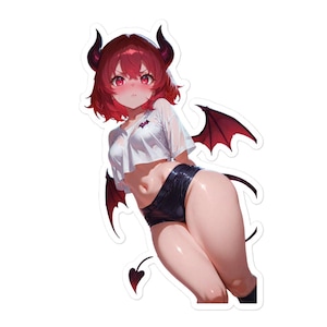 Redhead Succubus Sticker: Durable Vinyl Art