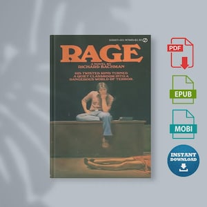 Rage Stephen King Book, Richard Bachman, Horror Vintage, Collectible Hardcover, First Edition, Literary Gift, Classic Horror