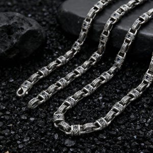 Sterling Silver Byzantine Chain - Gothic Mens Necklace