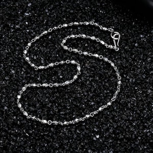 925 Sterling Silver Bead Chain Necklace - Minimalist Unisex Design