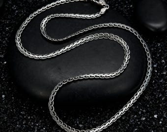 Sterling Silver Wheat Chain Necklace: Unisex Braided Minimalist Jewelry