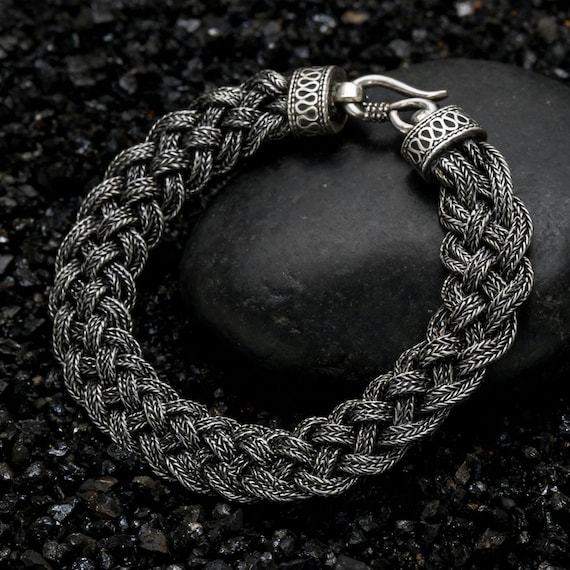 Elegant Silver Braided Bracelet UNICEF Market | Sterling Silver Braided Bracelet - Rivers of  main image 3