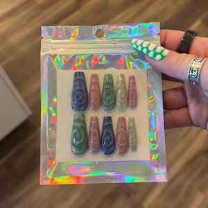 Swirl Cat Eye Press On Nails