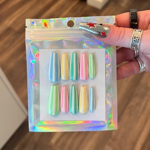 Summer Stripes Press On Nails