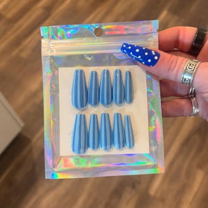 Blue Stripes / Two Tone Press On Nails