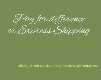 Pay for Difference or Express Shipping--Please do not pay this link unless the seller contact you