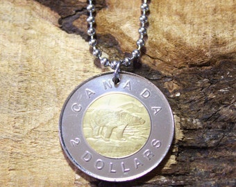 Polar Bear Coin Necklace - Canada - 1996 - Bi-metallic - Silver - Gold