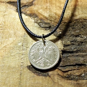 Vintage 1915 Eagle Coin Necklace - Austria -  Power - Strength #N23