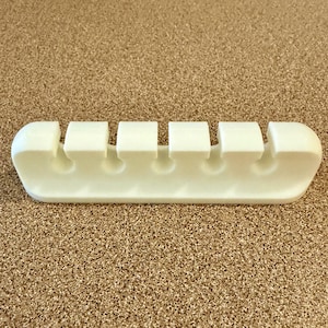 3D Printed Cable Management Clip: Desk Wire Organizer, Holds 5 Cables