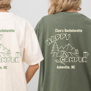 Custom Camp Bachelorette Shirts, Summer Camp Theme Party Sweatshirt, Bride Camping Shirt, Happy Camper T Shirt, Camping Bridesmaid Gift