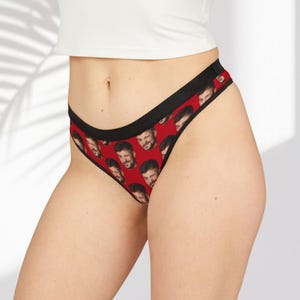 Personalisierter Frauen Tanga mit Gesicht, lustiges Hochzeitsgeschenk für die Braut, Unterwäsche mit Foto, Geschenk für die Frau, Geschenk für Sie, Knebel