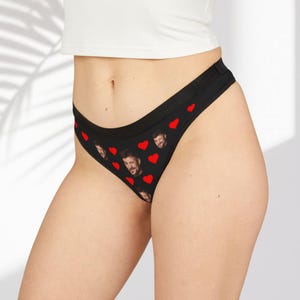 Personalisierter Frauen Tanga mit Gesicht, lustiges Hochzeitsgeschenk für die Braut, Unterwäsche mit Foto, Geschenk für die Frau, Geschenk für Sie, Knebel