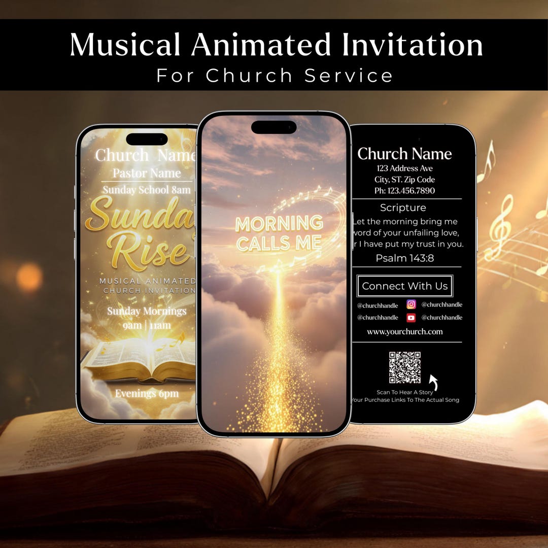Animated Church Service Invitation | Canva Template | Digital Download ...