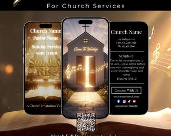 Animated Musical Church Invitation | Story‑Driven Worship Video | Editable Church Info | Canva Template + Music