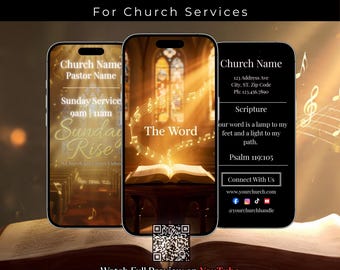 Animated Musical Church Invitation | Story‑Driven Worship Video | Editable Church Info | Canva Template + Music