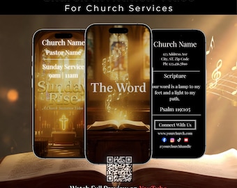 Animated Musical Church Invitation | Story‑Driven Worship Video | Editable Church Info | Canva Template + Music