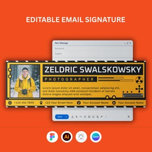 Editable Email Signature Template for Canva: Professional Custom Design (Digital Download