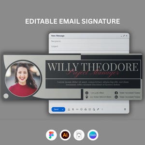 Elegant Email Signature Template: 4 Canva Designs (Instant Download)