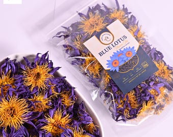 Organic Blue Lotus Tea| Organic Nymphaea Caerulea Flowers | whole  orders|Dried  Blue Lotus Whole Bulk Orders|Whole Lotus| Bulk 1000g