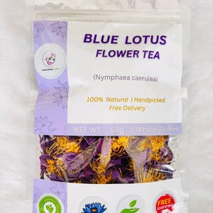 Blue Lotus Flowers | Dried Nymphaea Caerulea | Lucid Dream Tea | Relaxing Herbal Infusion | Organic Ceylon Herbs | 100% Natural