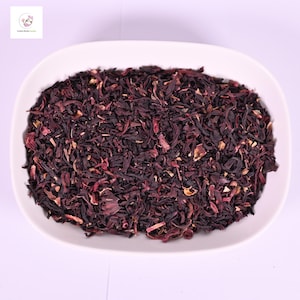 Premium 100% Organic Hibiscus Tea | Dried Hibiscus Flowers | Caffeine-Free Herbal Tea | Loose Leaf | Wellness Detox Drink | Natural Hibiscus