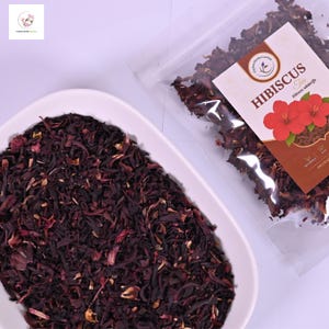 Organic Hibiscus Tea | Dried Hibiscus Flowers | Caffeine-Free Herbal Tea | Loose Leaf | Wellness Detox Drink | Natural Hibiscus