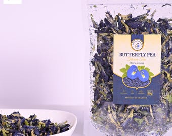 Chá de Flor de Ervilha-Borboleta Orgânica | Chá de Ervas Azul Natural | Flor de Ervilha-Borboleta | Clitoria ternatea Fresca e Seca | Bebida que Muda de Cor | Seca
