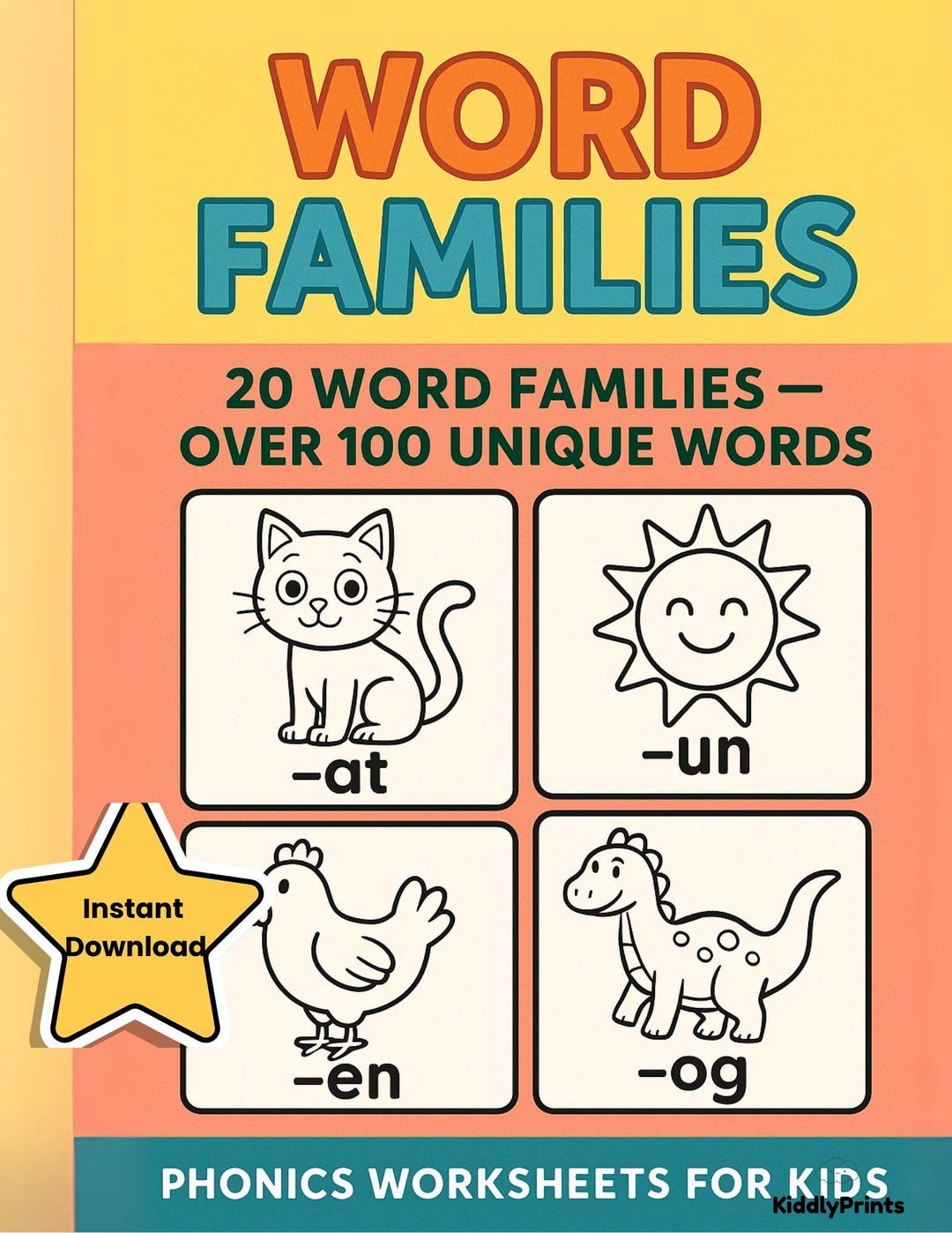CVC Word Family Worksheets: Read, Find & Color - Phonics for ...