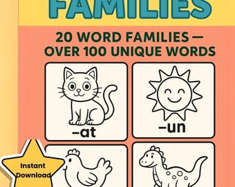 CVC Word Family Worksheets: Read, Find & Color - Phonics for Kindergarten Over 100 words