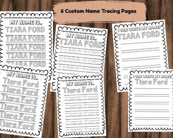 Personalized Name Tracing Practice Sheets: Upper, Lowercase, Write & Trace My Name Worksheet for Kids