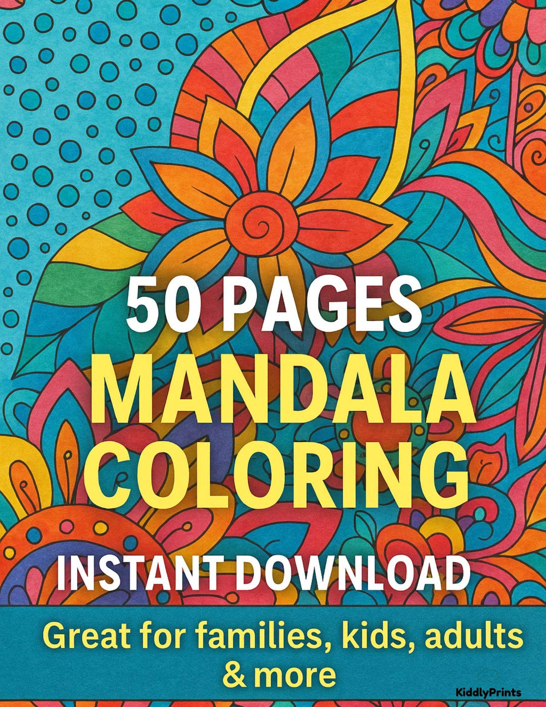 Mandala Coloring Book: 50 Stress Relief Pages for Kids & Adults (PDF ...
