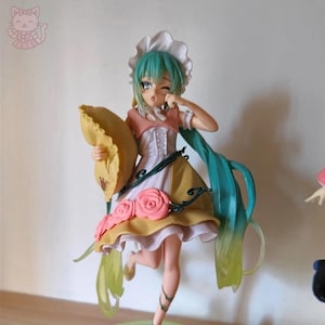 Miku with Pillow 20cm, Anime, Figure, Decor, Toy, Statue, Gift, Kawaii