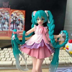Miku Long Braided Hair 19cm, Anime, Figure, Decor, Toy, Statue, Gift, Kawaii