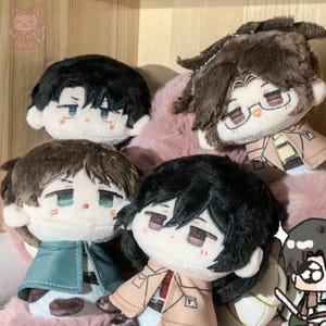 AoT Levi, Hange, Eren, Mikasa 10cm, Anime, Doll, Plush, Decor, Toy, Statue, Gift, Kawaii