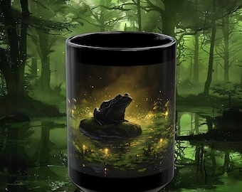 Mystical Frog Mug: Gothic Witch Familiar Coffee Cup