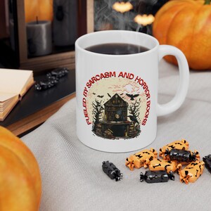 Grim Reaper Horror Book Mug: Gothic Coffee Cup, Sarcastic Reader Gift