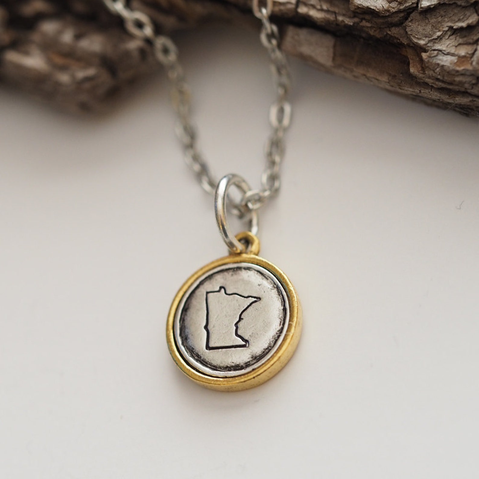 Minnesota Stamped Minnesota Necklace Minnesota Jewelry Etsy