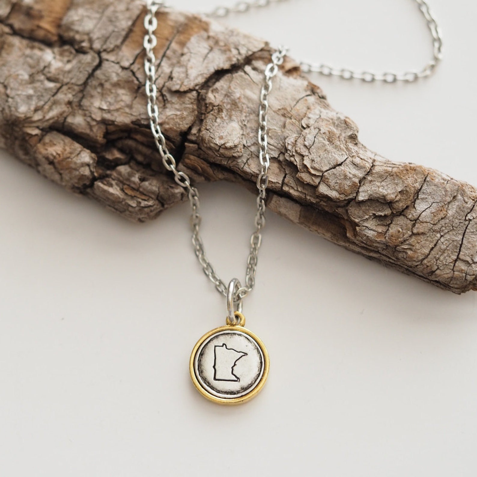 Minnesota Stamped Minnesota Necklace Minnesota Jewelry Etsy