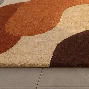 Modern Abstract Hand Tufted Area Rug, Terracotta Beige Contemporary Carpet, Scandinavian Geometric Wool Rug for Living Room Bedroom Decor image 4