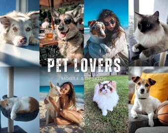 10 PET-presets voor mobiel en desktop Lightroom, huisdierpreset, honden Instagram-filter, helder licht, Instagram-filter, kattenpresets